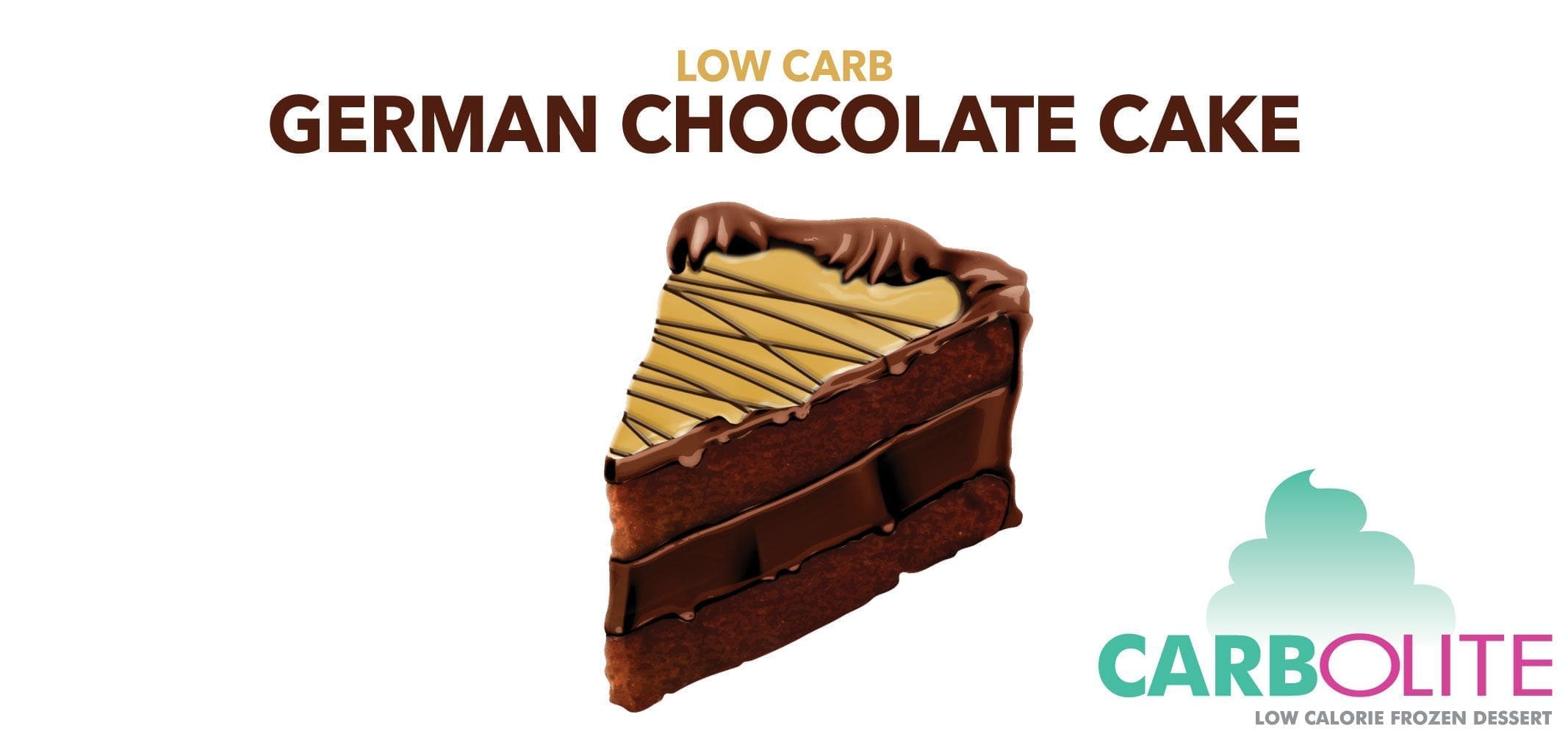 Carbolite Low Carb No Sugar Added German Chocolate Cake — Menchie’s product imagery