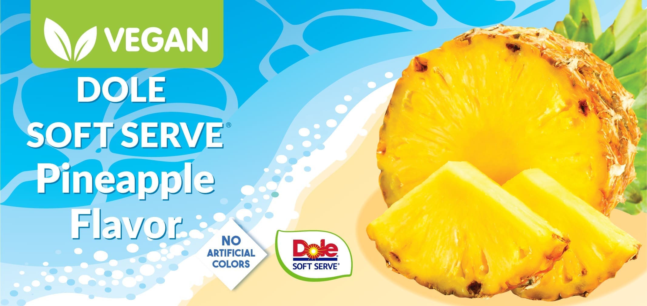 DOLE Soft Serve® pineapple flavor — Menchie’s product imagery