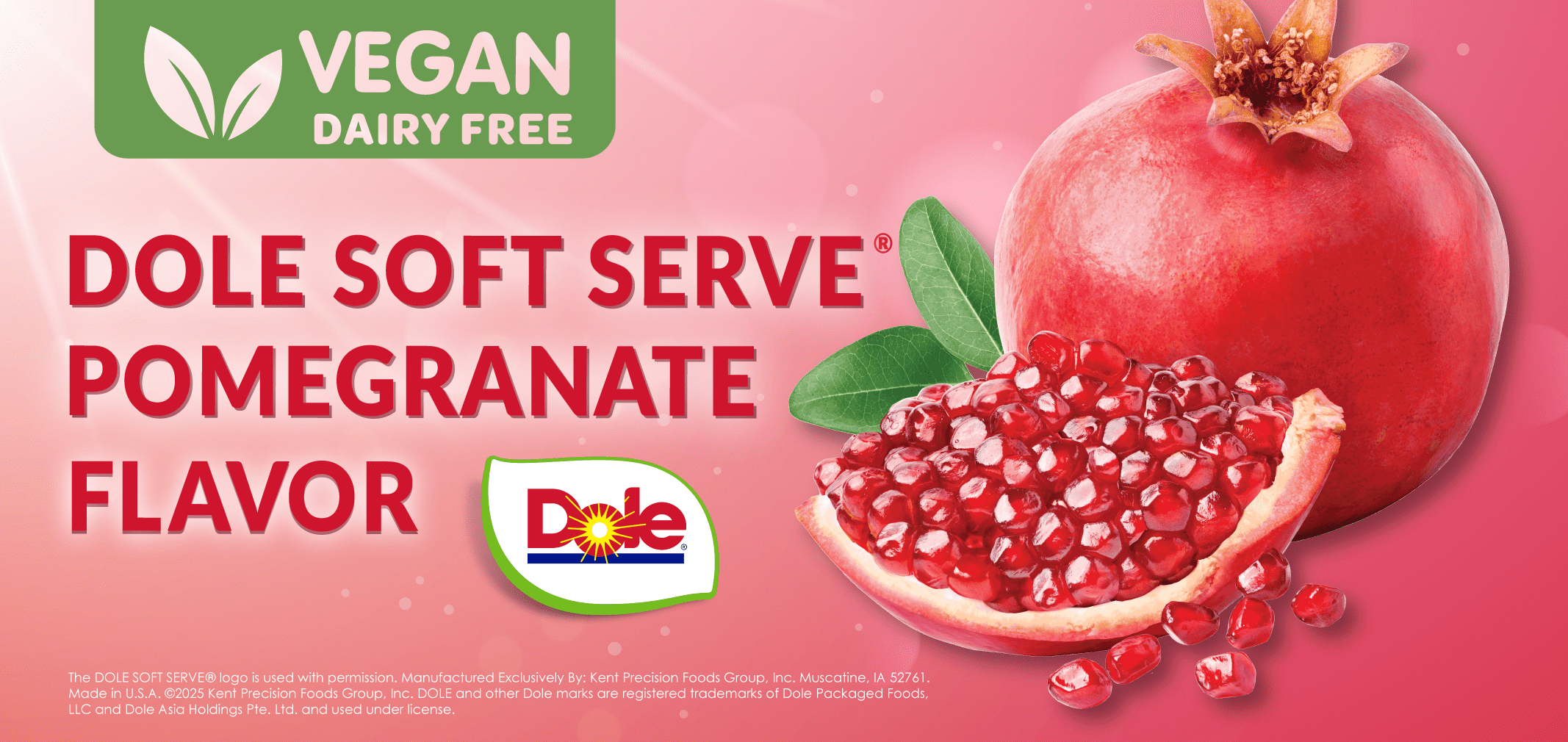 DOLE Soft Serve® Pomegranate Flavor — Menchie’s product imagery