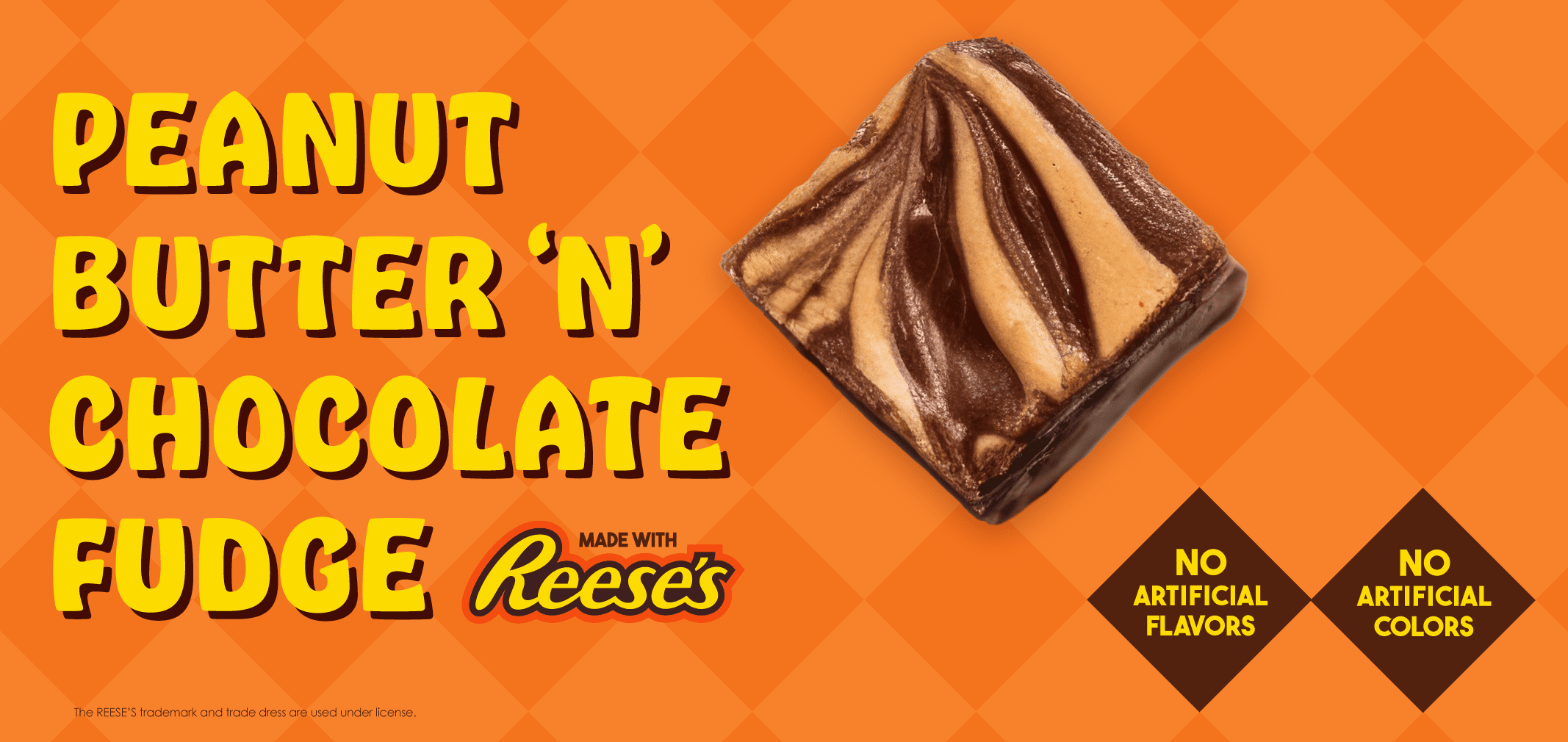 Peanut Butter 'n' Chocolate Fudge made with Reese's® Peanut Butter — Menchie’s product imagery