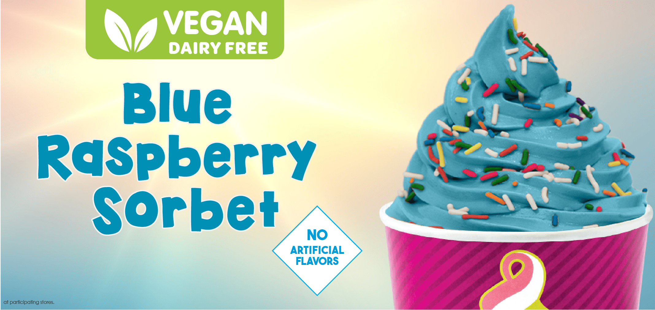 Vegan Blue Raspberry Sorbet — Menchie’s product imagery