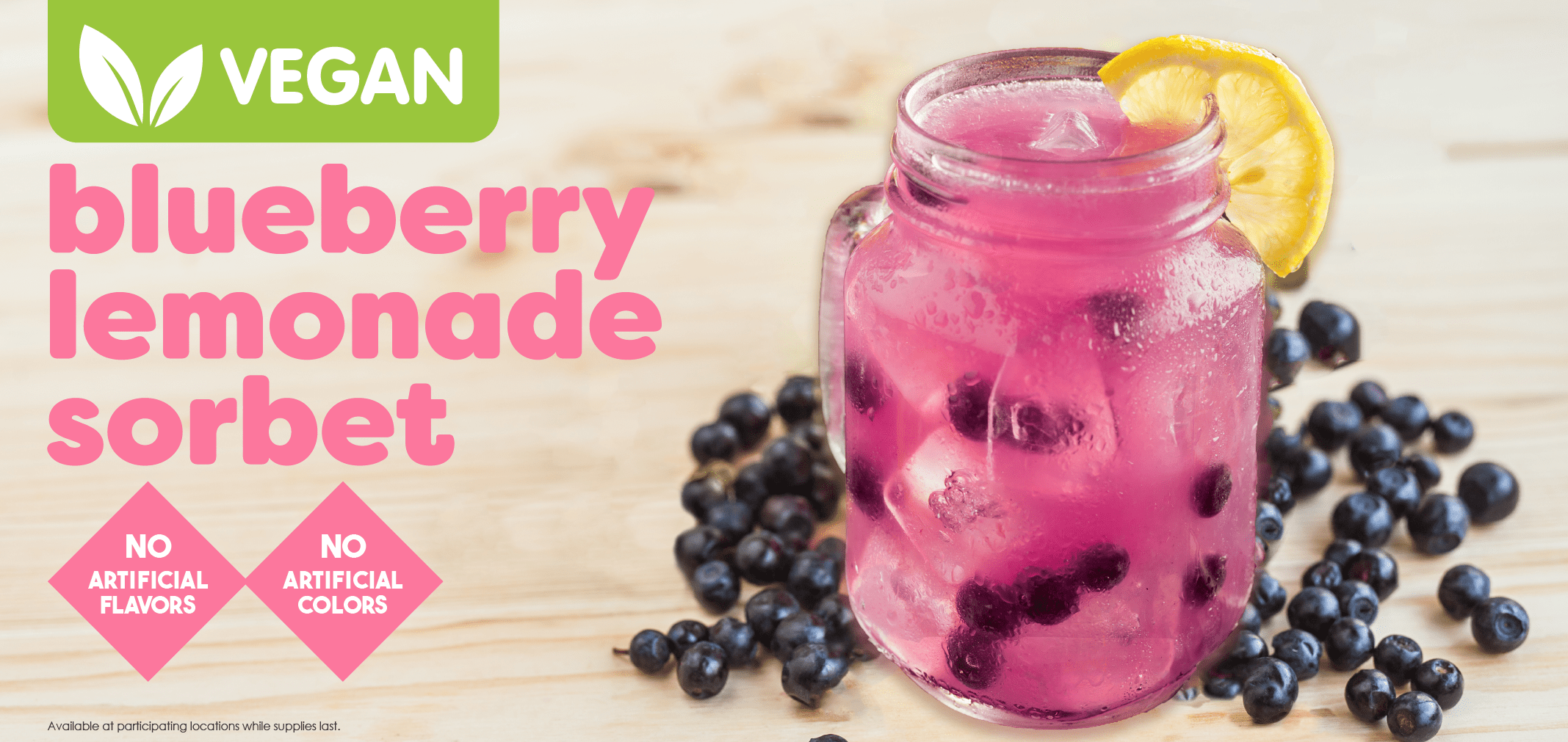 Vegan Blueberry Lemonade Sorbet — Menchie’s product imagery