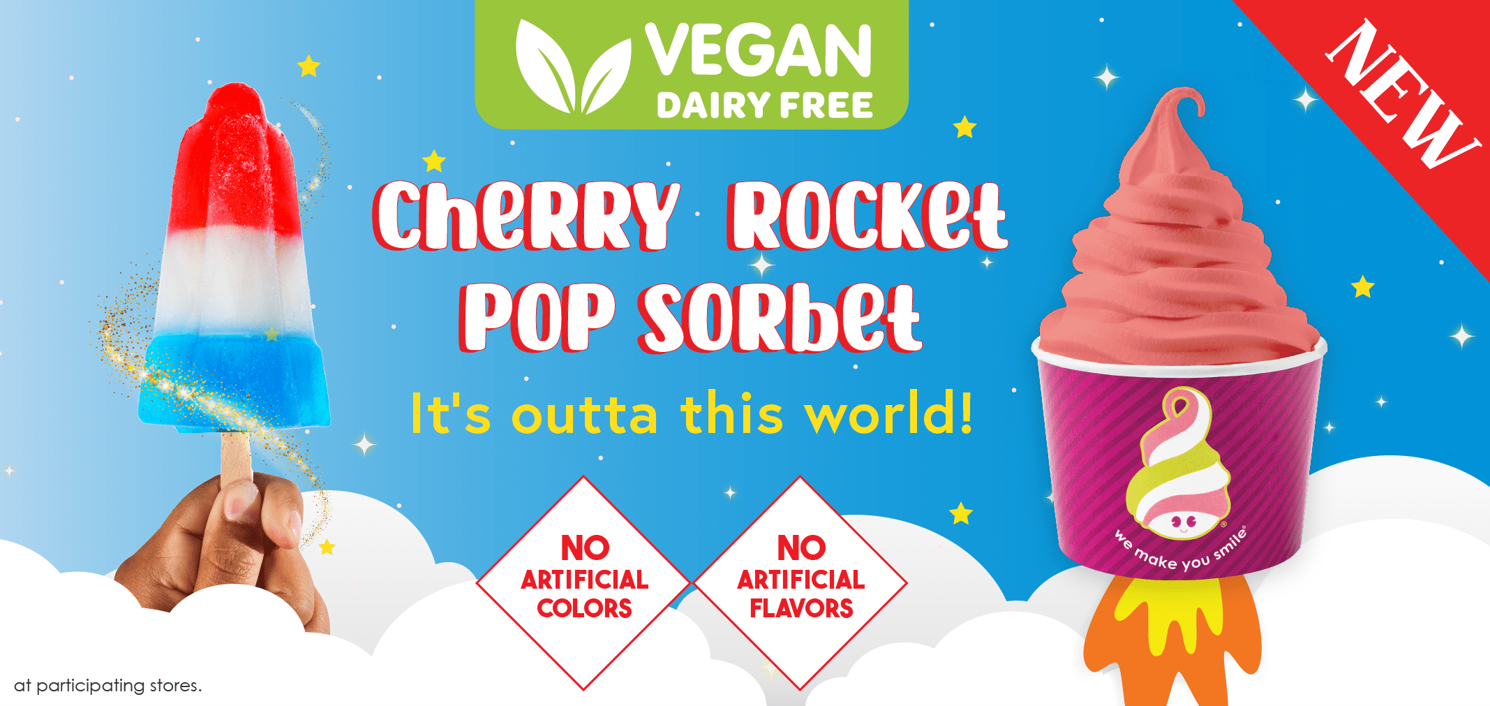 Vegan Cherry Rocket Pop Sorbet — Menchie’s product imagery