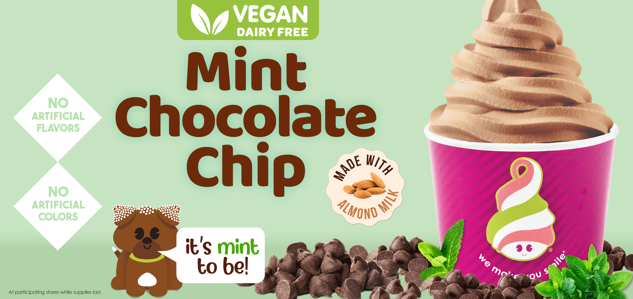 Vegan Mint Chocolate Chip Made With Almond Milk — Menchie’s product imagery