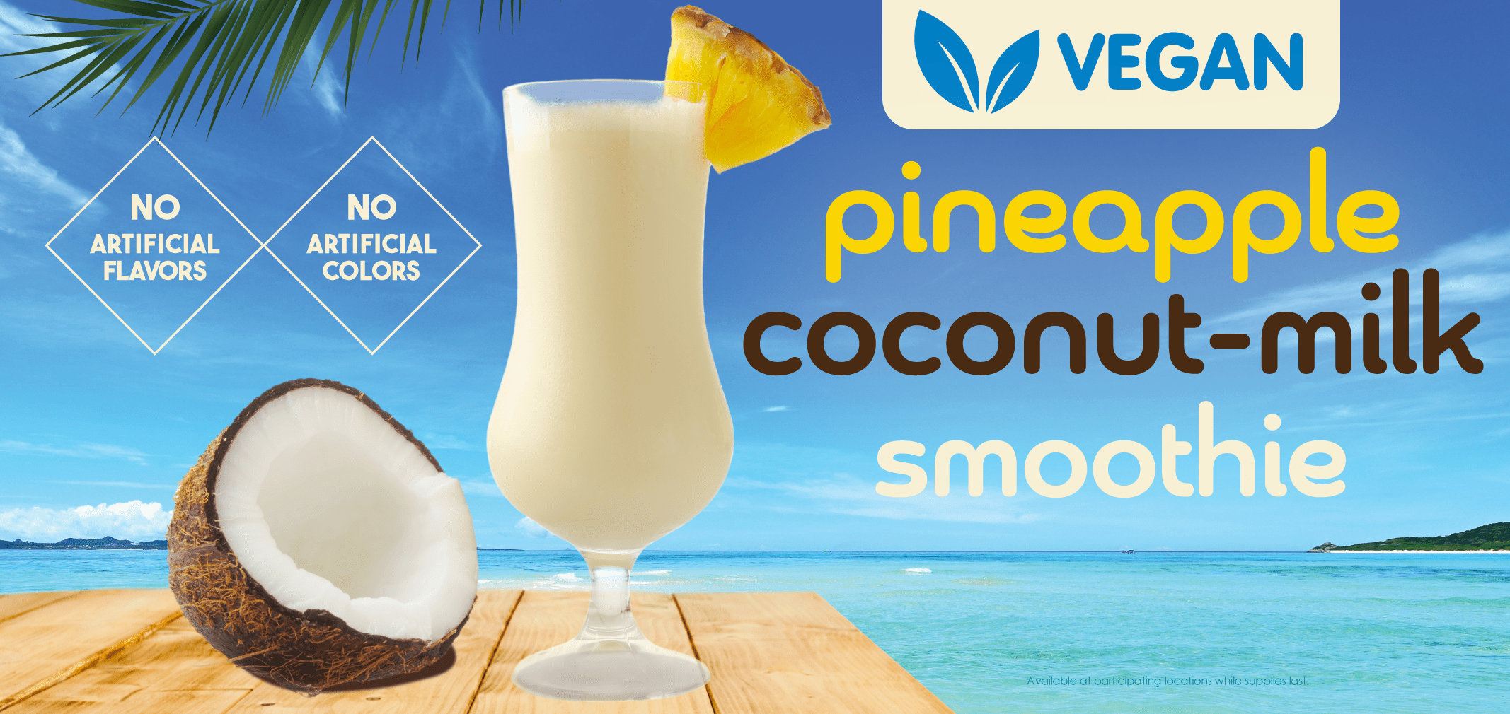 Vegan Pineapple Coconut-Milk Smoothie — Menchie’s product imagery