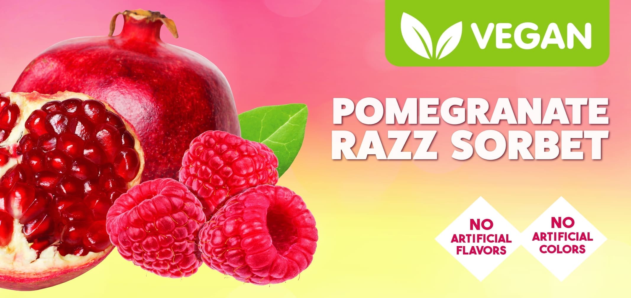 Vegan Pomegranate Razz Sorbet — Menchie’s product imagery