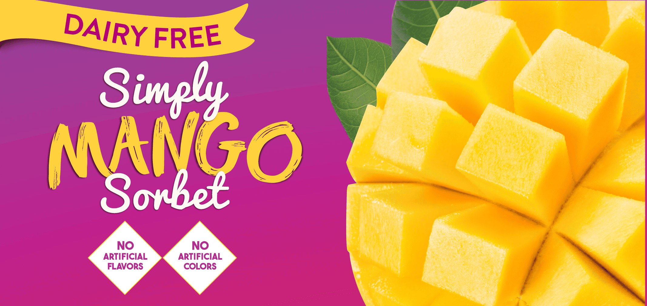 Vegan Simply Mango Sorbet — Menchie’s product imagery