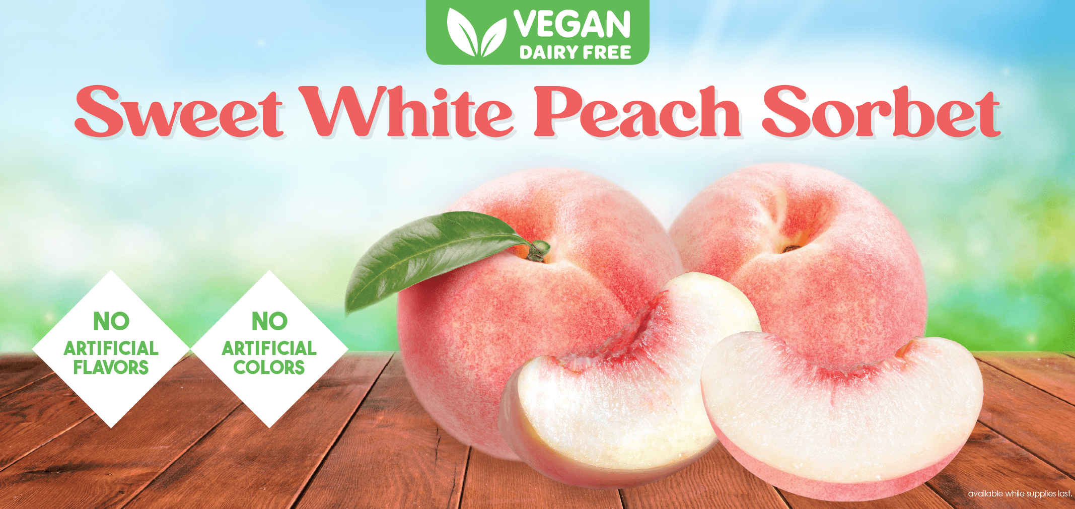 Vegan Sweet White Peach Sorbet — Menchie’s product imagery