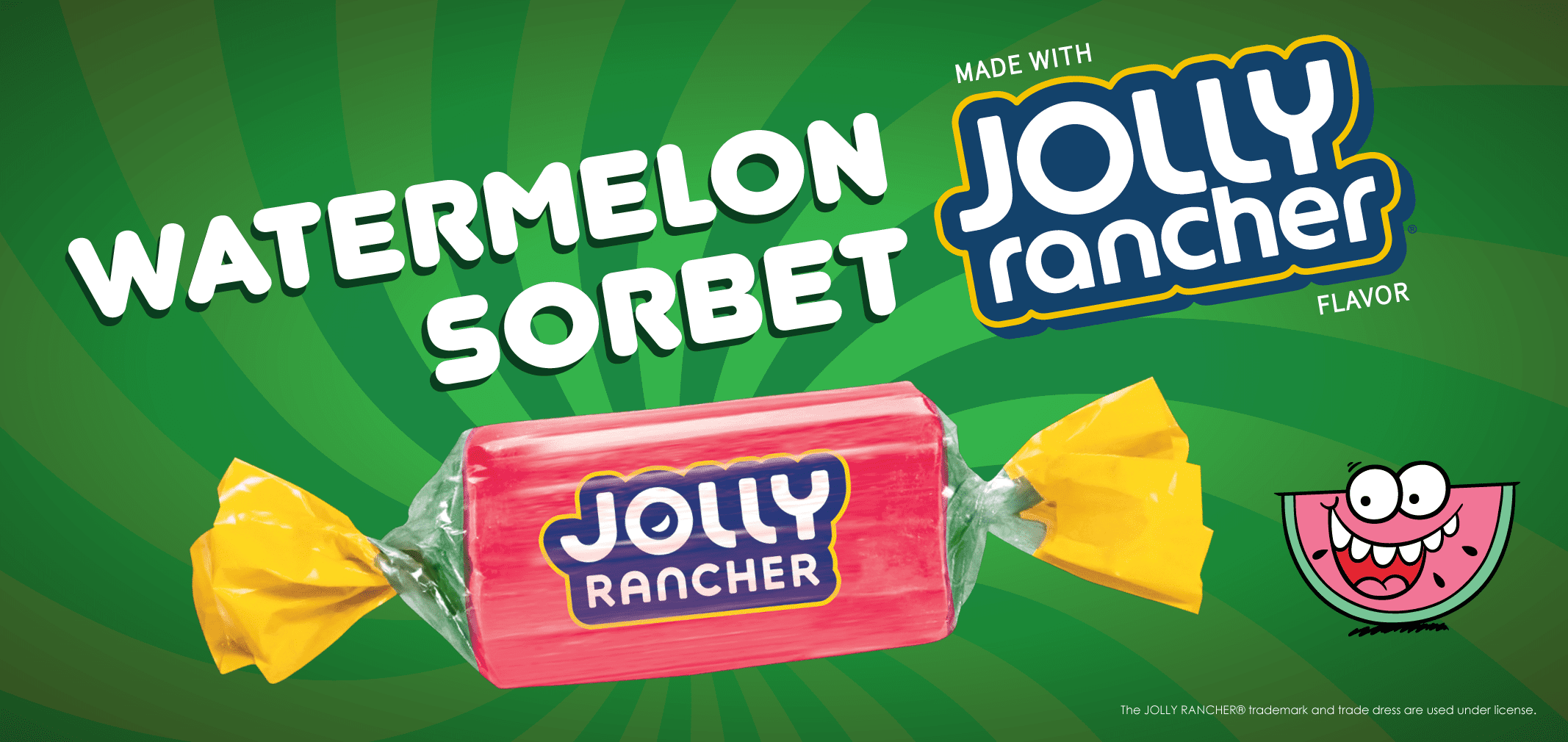 watermelon sorbet made with jolly rancher® flavor — Menchie’s product imagery