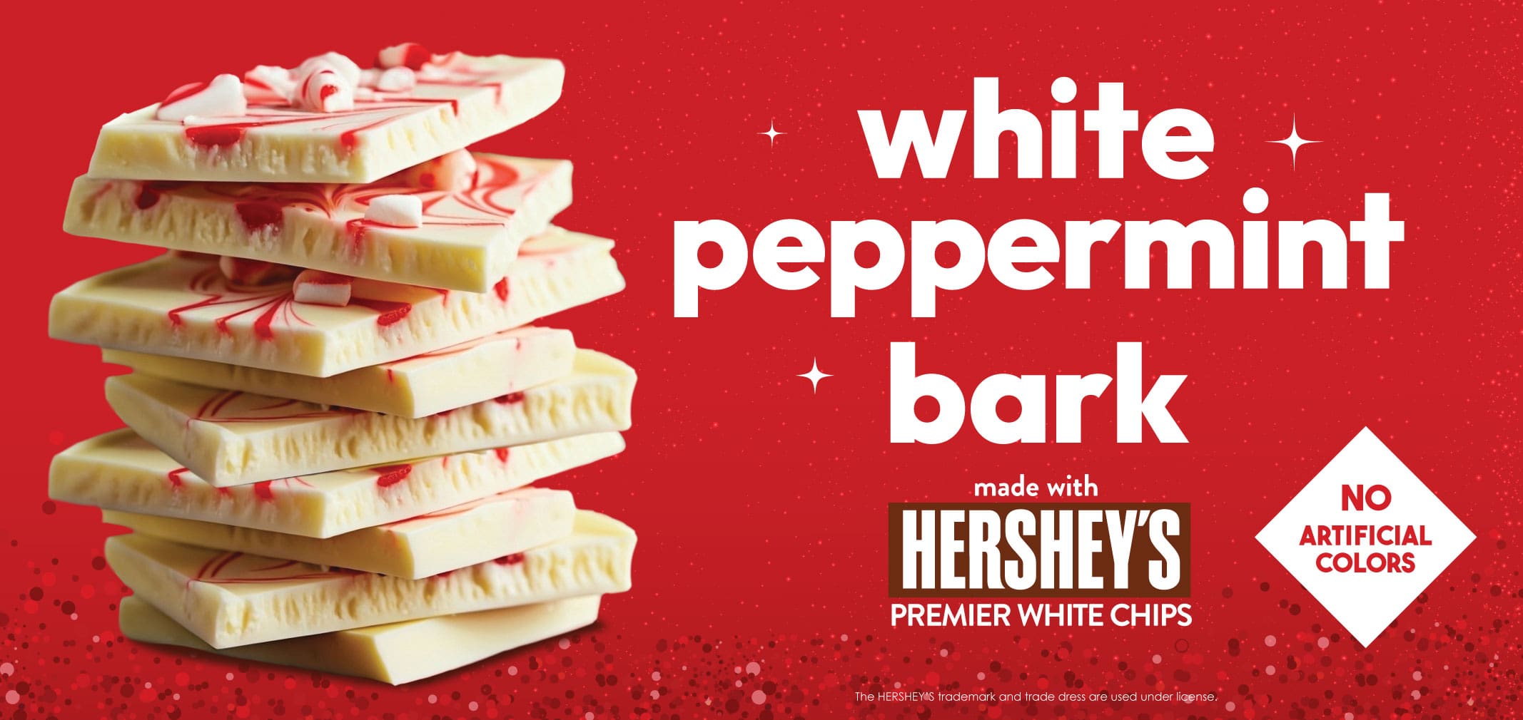 White Peppermint Bark made with Hershey's® Premier White Chips — Menchie’s product imagery